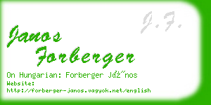 janos forberger business card